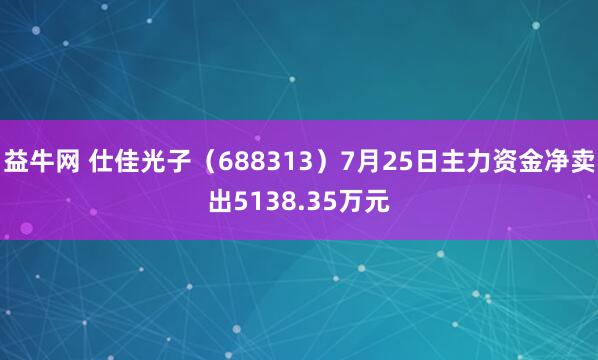 益牛网 仕佳光子（688313）7月25日主力资金净卖出5138.35万元