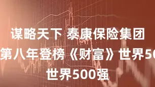 谋略天下 泰康保险集团连续第八年登榜《财富》世界500强