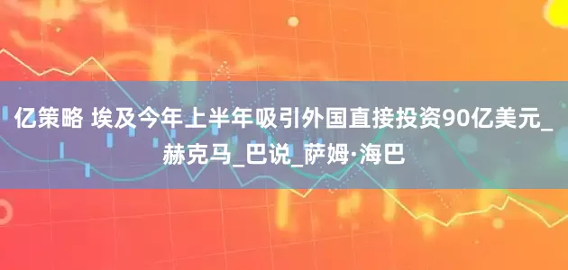 亿策略 埃及今年上半年吸引外国直接投资90亿美元_赫克马_巴说_萨姆·海巴
