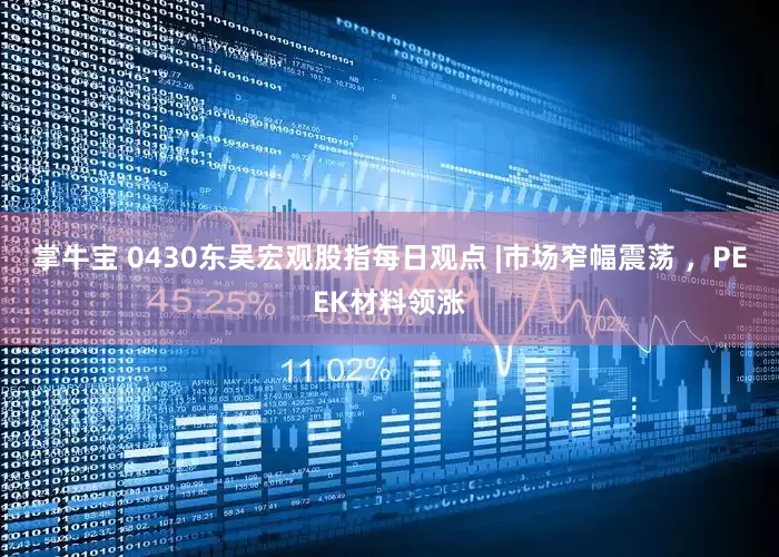 掌牛宝 0430东吴宏观股指每日观点 |市场窄幅震荡 ，PEEK材料领涨